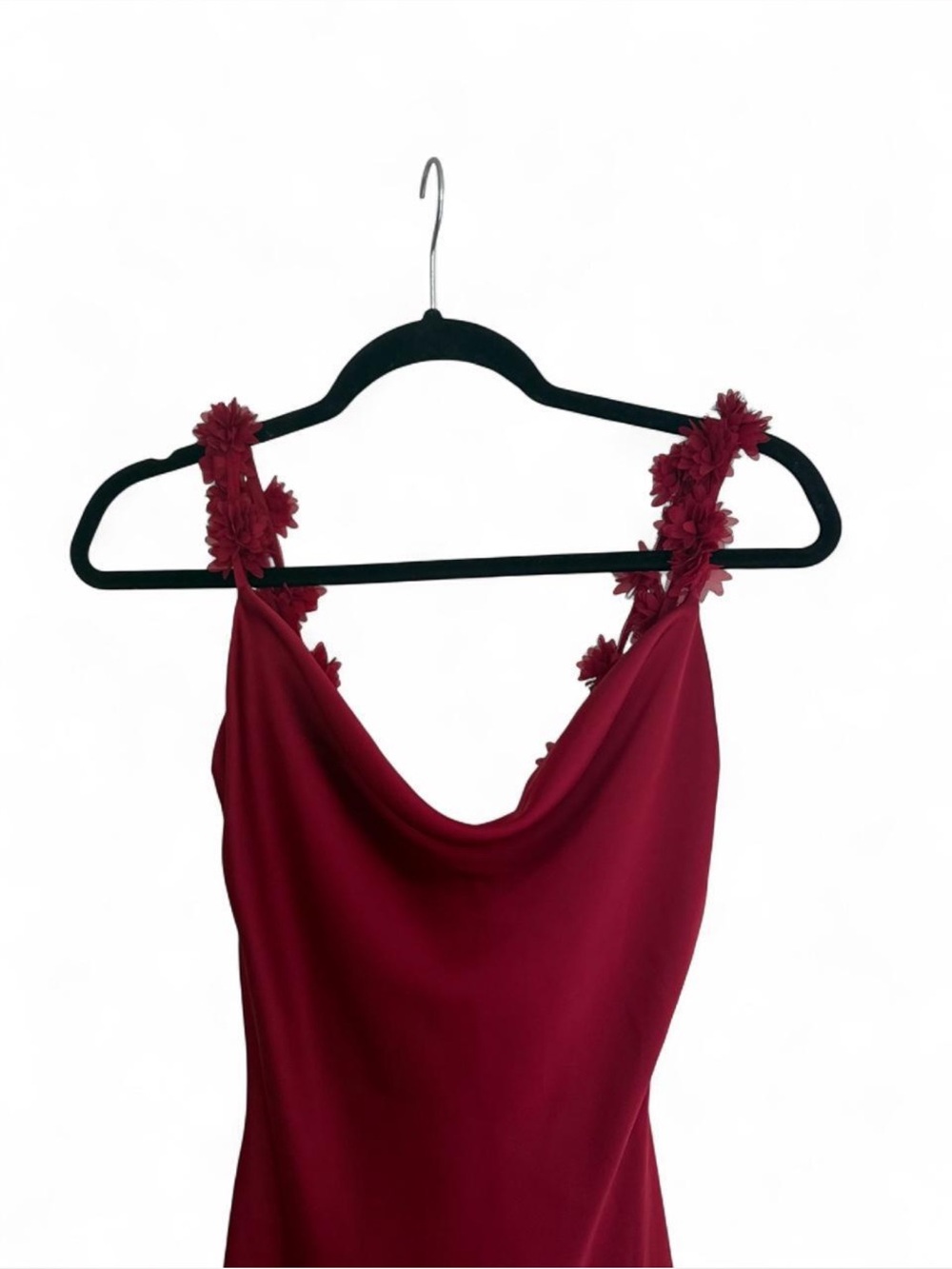 Altar'd State Burgundy Maxi Dress with Floral Straps